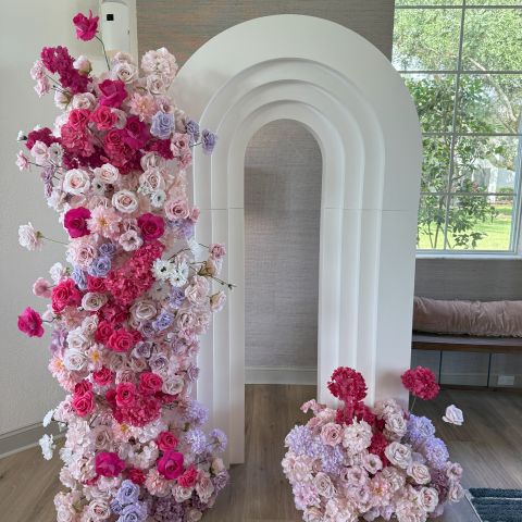 3D Rainbow Arch with Flowers