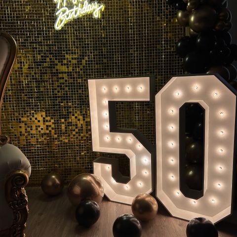 Happy Birthday  50 Shimmer Backdrop