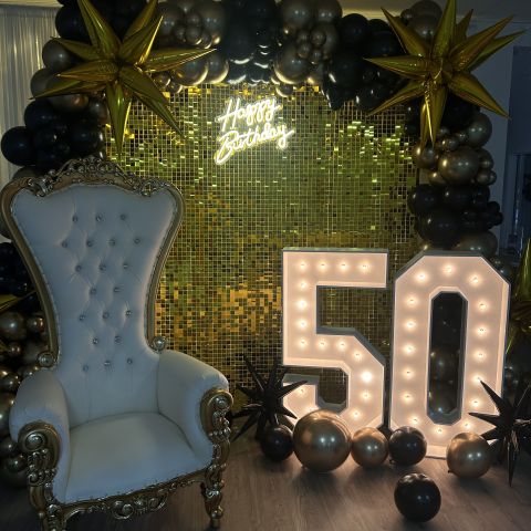 Happy Birthday  50 Shimmer Backdrop