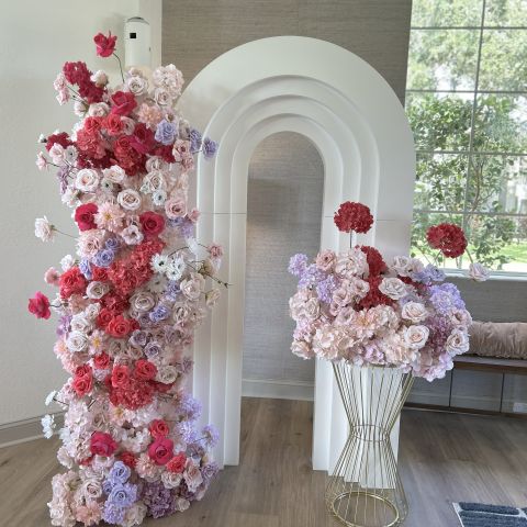 3D Rainbow Arch with Flowers