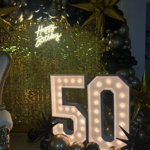 Happy Birthday  50 Shimmer Backdrop
